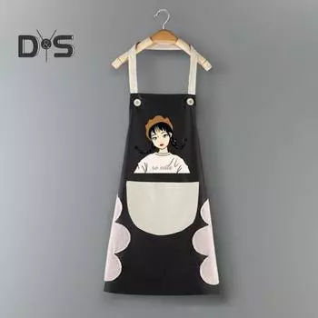 Супер ветровой водонепроницаемый противомасляный нагрудник без рукавов с героями мультфильмов для девочек, сарафан на талии, кухонный фартук 10