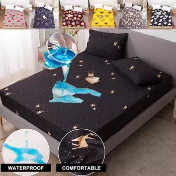 Супер водонепроницаемое постельное белье, простыня с принтом, защитный чехол для матраса, нескользящее постельное белье с эластичной лентой, дышащий чехол для матраса 80x200x30cm Only Sheet