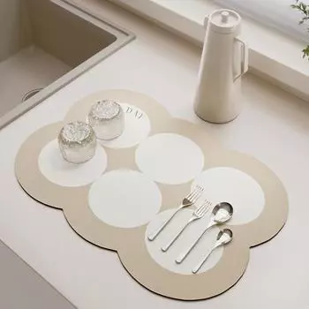 Супер впитывающая кофейная тарелка, большой кухонный впитывающий дренажный коврик, сушильный коврик, быстросохнущие сливные подушечки для ванной комнаты, кухонные аксессуары 30x40CM S