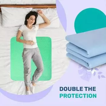 Супер впитывающая прокладка Водонепроницаемая Быстросохнущая Прокладки для кровати Моющиеся Многоразовые Недержание Мочи зелёный