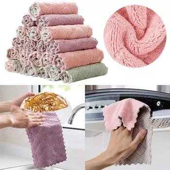 Супер впитывающее высокоэффективное домашнее чистящее полотенце, посуда, ткань для посуды, 1 шт., кухонные инструменты, ручная работа зелёный