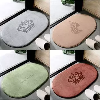 Супер впитывающий коврик для ванной из пены с эффектом памяти, овальный нескользящий мягкий утолщенный коврик для ванной комнаты, напольные ковры для душевой комнаты, коврик для туалета, подушечки для ног 38X58CM S