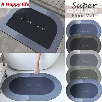 Супер впитывающий коврик для ванной Napa Skin, быстросохнущий ковер для ванной комнаты, нескользящий напольный маслостойкий кухонный домашний коврик 40x60cm