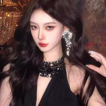 Супер-вспышка, полная бриллиантов, преувеличенные длинные серьги, легкая роскошь, изысканные серьги-гвоздики для тяжелой промышленности, вечерние серьги для банкета, высокого класса