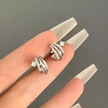 Супер-вспышка уникальные гвозди для ушных костей для женщин винтовая пряжка высокого класса нишевый дизайн новые серьги-гвоздики