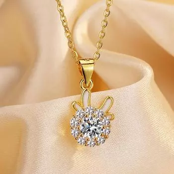 Супер-вспышка вращающееся милое ожерелье с драконом женское легкое роскошное нишевое год дракона натальный год универсальная ключичная цепочка белый