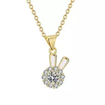 Супер-вспышка вращающееся ожерелье кролика модный легкий роскошный нишевый дизайн милая универсальная цепочка на ключицу