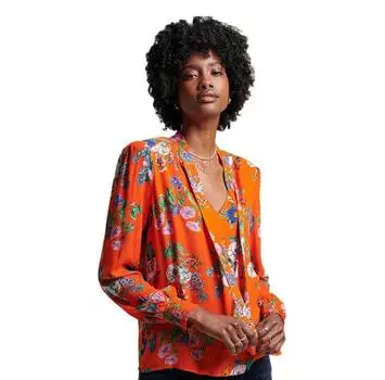 Superdry Studios Chiffon блузка с длинным рукавом XS