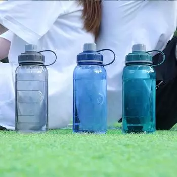 Суперемкая чашка для прямого питья, уличная пластиковая чашка для воды, портативный фитнес-спортивный чайник, нескользящая космическая чашка 1000ml зелёный