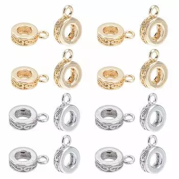 SUPERFINDINGS 20 шт. подвесные бусины латунные рондель бусины с кольцами бусины-звенья европейские подвески-шармы латунные бусины разделительные бусины подвеска для браслета