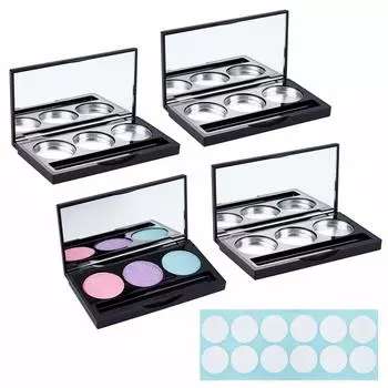 SUPERFINDINGS 4 Set Eyeshadow Case Пустой футляр для палетки теней для век Футляр для хранения пудры Алюминиевая палитра Ковшик с разделителями Пустой футляр для пудры