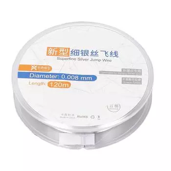 Superfine Silver Jump Wire Non Insulated 0.008mm 120meter Phone Motherboard Fingerprint PCB BGA Sold