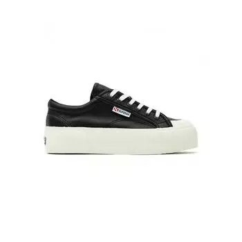 Superga 2631 Полосатая платформа из искусственной кожи черного цвета S21222wack 220