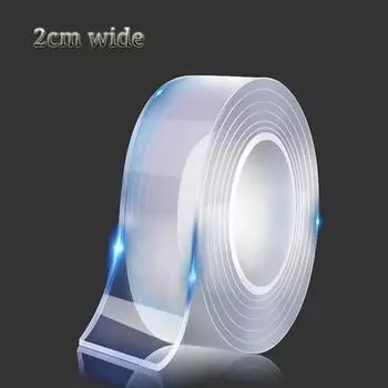 Суперклейкая прозрачная лента для кухни, ванной комнаты, кухни, водостойкая прозрачная клейкая лента, универсальная бытовая двусторонняя лента, многоразовая 2CM*50CM