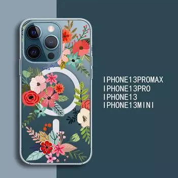 Супермагнитный чехол для телефона MagSafe в стиле ретро с изображением горного восхода солнца для Iphone 13 12 Pro Max Mini Flower iPhone 13