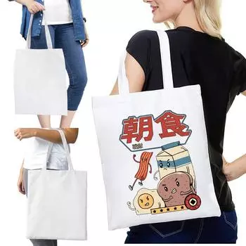 Сумка для покупок в супермаркете, японская серия, сумки на плечо, женские сумки, складная экосумка, холщовая сумка из полиэстера, сумка для покупок Harajuku 24*26cm