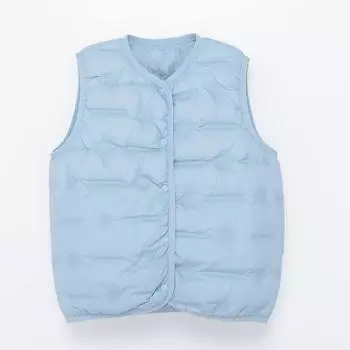 Супермилые детские пуховики для мальчиков и девочек из утиного пуха конфетного цвета 90% белого цвета в комплекте с жилетами, тонкие стили можно сочетать осенью и зимой 110cm(110cm) небесно-голубой