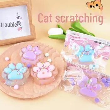 Супермягкая прозрачная игрушка для сдавливания кошачьих когтей - Медленный отскок для снятия стресса PVC Bag, Buy multiples of 16 to get a display box