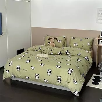 Супермягкая трикотажная хлопковая простыня из чистого хлопка, состоящая из четырех частей 1.5m bed