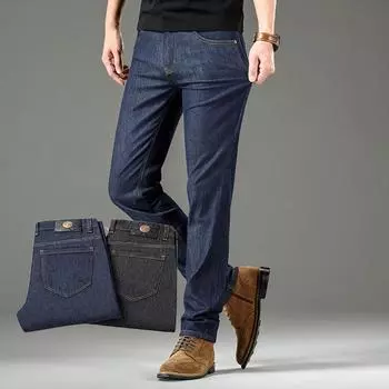 Супермягкие мужские джинсы, деловые брендовые прямые брюки, мужские эластичные облегающие джинсовые брюки весна/лето. 28