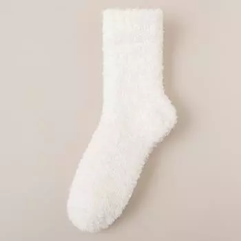 Супермягкие носки из норкового флиса для женщин однотонные зимние теплые утолщенные коралловые плюшевые носки термо носки для снега дома для сна для пола