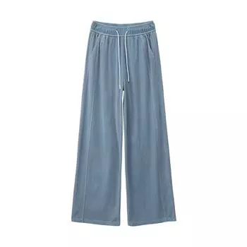 Супермягкие тонкие теннисные брюки для женщин на лето, стирка, высокая талия, эластичные джинсы для женщин, свободные, универсальные прямые брюки M