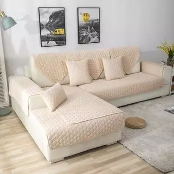 Супермягкий фланелевой нескользящий чехол на сиденье, плюшевый бархатный утепленный стеганый диван, полотенце, угловой чехол для дивана, защитный чехол для мебели 1 pillowcase 50x30cm