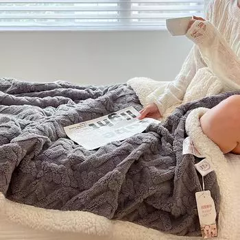 Супермягкий плед из высококачественного шелковистого флиса с 3D-клеткой, легкое одеяло для всесезонного использования - серый 70x100cm серый