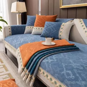 Супермягкое полотенце для дивана из шенилла, современные противоскользящие чехлы для секционных диванов для гостиной, однотонные высококачественные чехлы для диванов 70x70cm 1pc