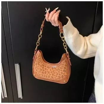 Суперпопулярная женская сумка-ниша, популярная осенне-зимняя универсальная сумка через плечо с леопардовым принтом