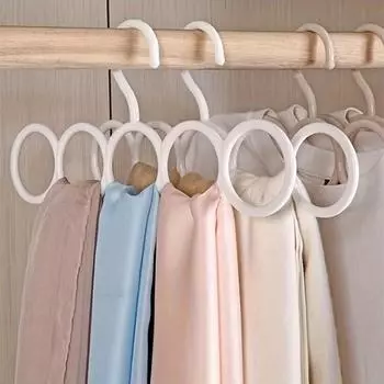 Суперпрочная противоскользящая пластиковая вешалка для шарфов с 5 отверстиями, идеально организуйте свои аксессуары белый