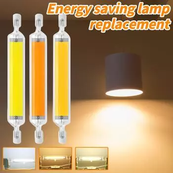 Суперяркая светодиодная лампа R7s с регулируемой яркостью, 20 Вт, стеклянная трубка, керамика, 118 мм, R7s, кукуруза, L