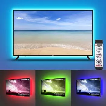 Суперяркая светодиодная лента 2835SMD RGB Водонепроницаемая светодиодная лента с мини-контроллером с 3 клавишами Гибкие светодиодные фонари DC5V USB-порт 50cm