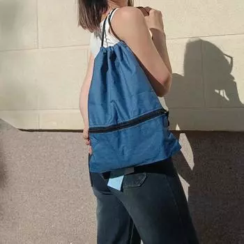 Суперстильный рюкзак на шнурке для мужчин и женщин, легкий, повседневный, для ежедневного ношения чёрный