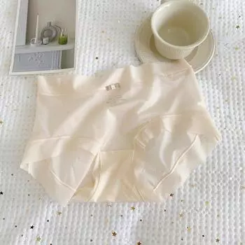 Супертонкие проницаемые для льда трусы-маски для лица для женщин, большие летние тонкие трусы со средней талией, бесшовные дышащие сексуальные кружевные шелковые трусики-шорты M