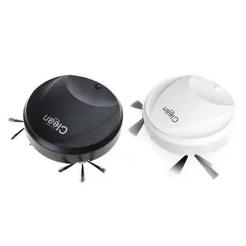 Супертонкий автоматический пылесос 2,4 дюйма для влажной/сухой уборки, автоматическое предотвращение препятствий, очень тихий, управление одной кнопкой для дома чёрный