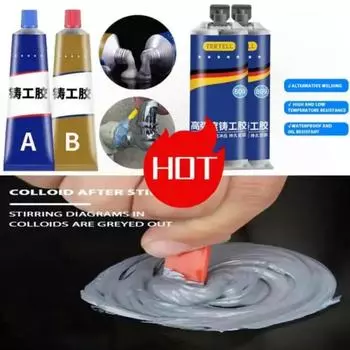 Супервязкостный клей для литья A+B, специальный металлический радиатор, сталь, медь, железо, алюминий, песок, специальный клей для устранения утечек, сварки 15gA+B