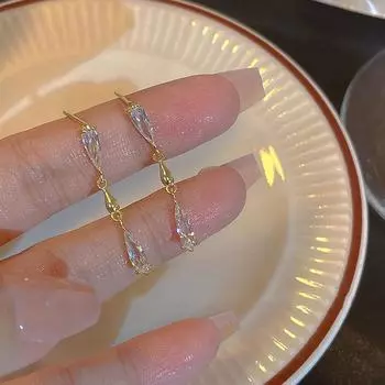 Супервспышка капли воды свежие серьги для женщин с легким роскошным простым темпераментом нишевые высококачественные дизайнерские серьги