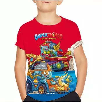 Superzings 7 Одежда для мальчиков Футболка Новая летняя одежда Детская одежда Топы Футболки с коротким рукавом Детские футболки с рисунками 100 белый