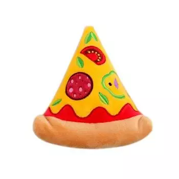 Supet pet sounding toy plush pizza resistant to chewing and molar training жёлтый