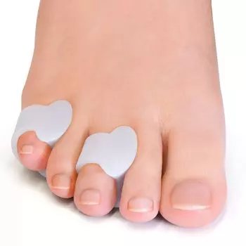 Suporya Toe Spreads Easy To Less Gel Для левого и правого использования Supporter, Пальцы ног, Износостойкость, Мягкость, Дискомфорт, Подкладка, Моющаяся, (Набор 2) белый