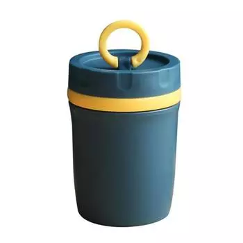 Суповая чашка с защитой от протечек для столовой, безопасная для микроволновой печи, суповая чашка, молоко, контейнер для завтрака, ланч-бокс, простой противоожоговой сейф для микроволновой печи синий