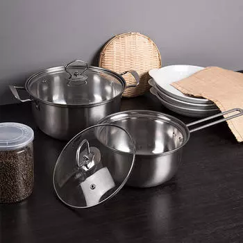 Суповая кастрюля, кастрюля для молока, легко чистящаяся кухонная кастрюля из нержавеющей стали для использования на открытом воздухе