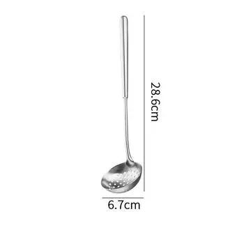 Суповая ложка из нержавеющей стали 304 с длинной ручкой, корейский ковш для супа рамен для хот-пота, ложка для подачи еды, дуршлаг, столовая посуда, кухонная утварь