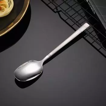 Суповая ложка с квадратной головкой из нержавеющей стали 304, однотонная, для фруктов, кофе, ужина, чайная ложка, бытовая посуда, высококачественные столовые приборы