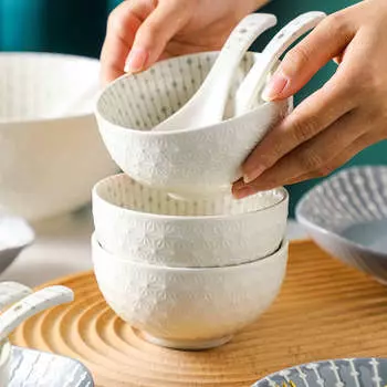 Суповая миска 4,5 дюйма, маленькая миска, керамическая, рельефная, подглазурная, цветная, минималистская, легкоочищаемая, сервировочная миска для кухни и дома