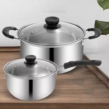 Суповые кастрюли Блюдо Сотейник Серебристый Черный Нержавеющая сталь One handle