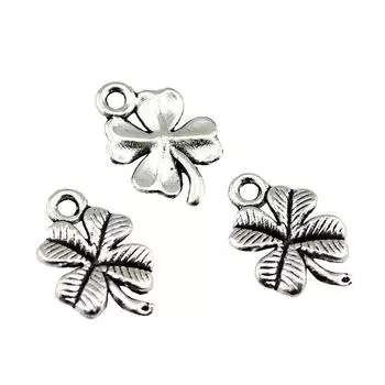 Supplies For Jewelry Clover Charms Handmade Phone Pendant 20pcs
