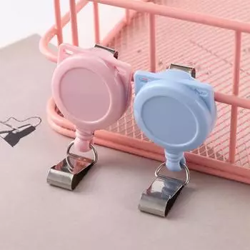 Supplies Retractable Office Supplies Lanyard Clip ID Badge Holder Badge Holder Clip Badge Reel Clip синий