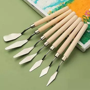 Supplies Student Acrylic Oil Painting Scraper Set Art Painting Scraper Oil Painting Stick Palette wood